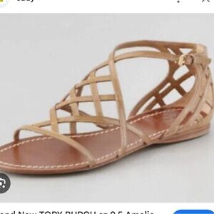 Tory Burch Amalie Leather Sandal - Color: Calf - Size: 7